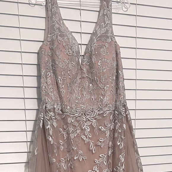 GLS Collective Dresses & Skirts - Silver pink evening gown. Worn once. Beautiful couture dress